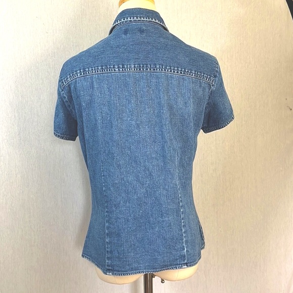 Vintage The Limited short sleeve snap button down denim shirt, size M - Picture 4 of 6